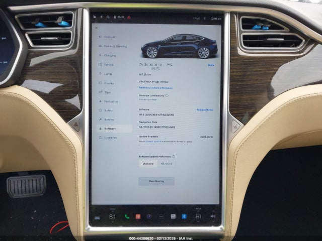 2014 Tesla Model S P85 მანქანა იყიდება აუქციონზე, vin: 5YJSA1H12EFP44183, აუქციონის ნომერი: 44386620