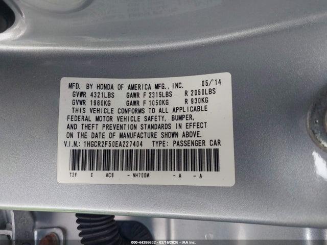 Honda Accord Sport 2014 1HGCR2F50EA227404 Image 9