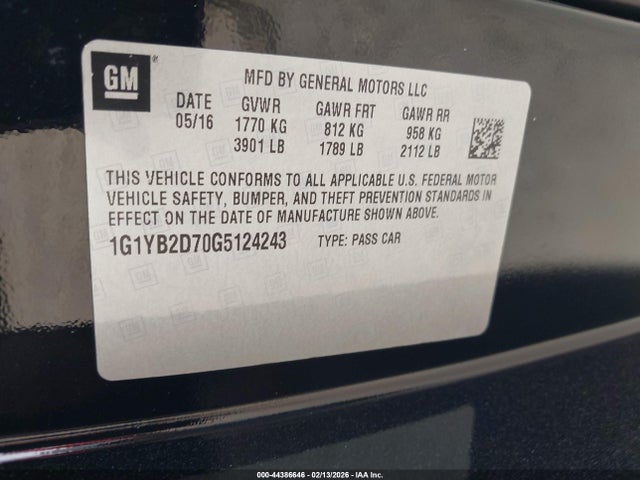 2016 CHEVROLET CORVETTE 1G1YB2D70G5124243 Photo 8