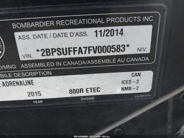 Ski-Doo Other 2015 2BPSUFFA7FV000583 Image 9