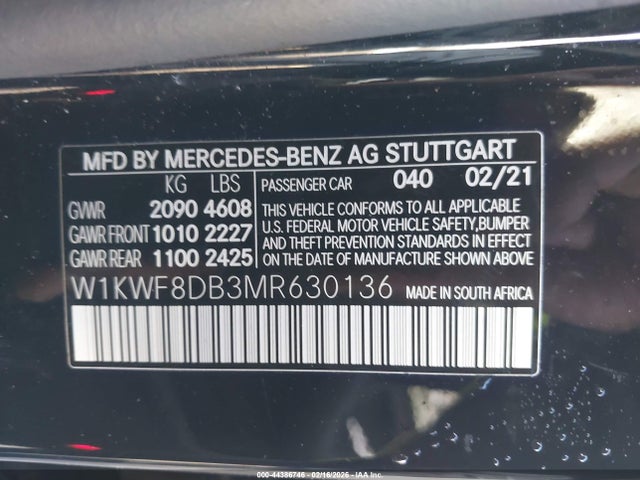 2021 MERCEDES-BENZ C 300 W1KWF8DB3MR630136 Photo 8