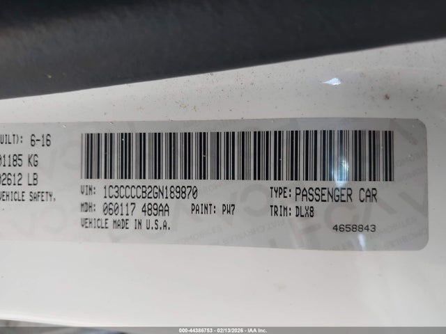 44386753 :رقم المزاد ، 1C3CCCCB2GN189870 vin ، 2016 Chrysler 200 C Platinum مزاد بيع