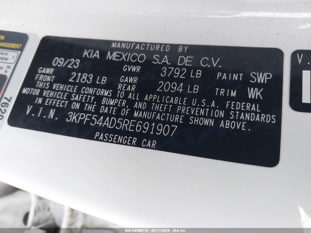 Продаж на аукціоні авто 2024 Kia Forte Gt-line, vin: 3KPF54AD5RE691907, номер лоту: 44386770