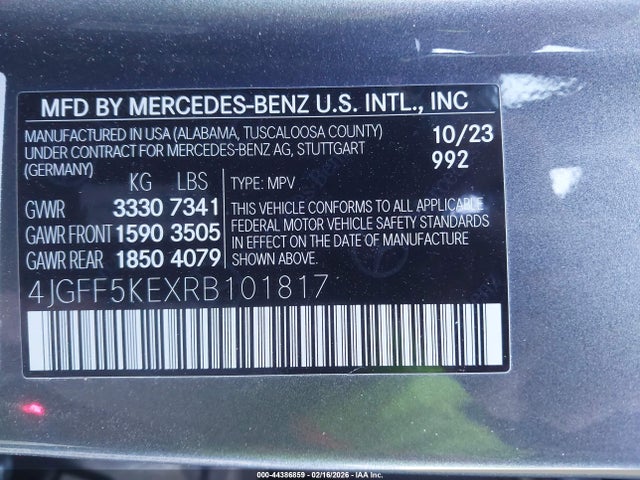 2024 MERCEDES-BENZ GLS 450 4JGFF5KEXRB101817 Photo 8