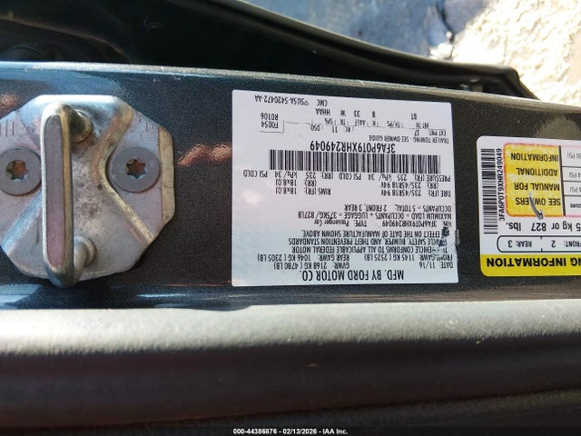Ford FUSION SE 2017 3FA6P0T9XHR249049 Image 9