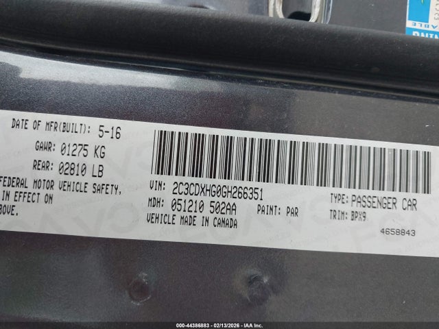 2C3CDXHG0GH266351 Dodge Charger Sxt