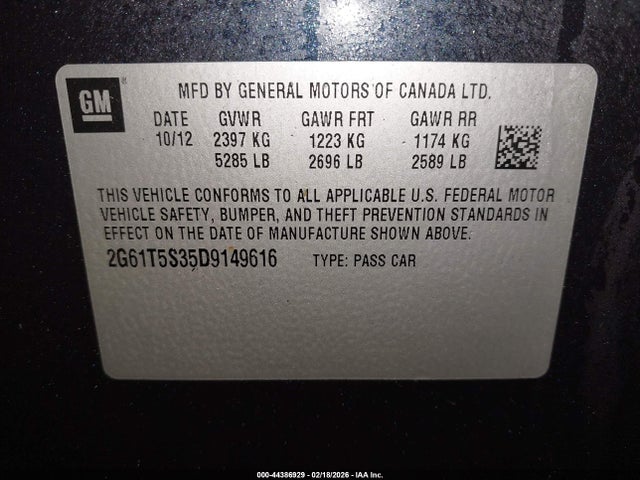 2013 CADILLAC XTS 2G61T5S35D9149616 Photo 8