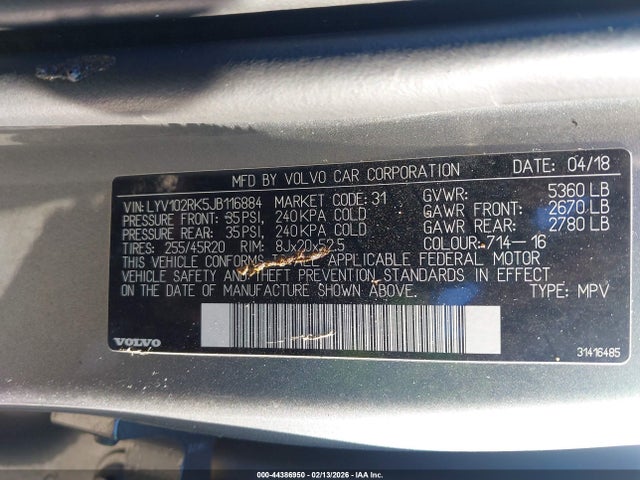 2018 VOLVO XC60 LYV102RK5JB116884 Photo 8