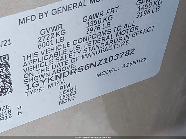 2022 CADILLAC XT5 1GYKNDRS6NZ103782 Photo 8
