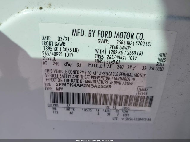 2021 FORD EDGE 2FMPK4AP2MBA25459 Photo 8