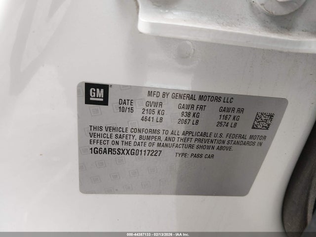 2016 CADILLAC CTS 1G6AR5SXXG0117227 Photo 8