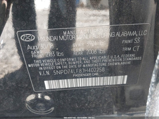 2018 HYUNDAI ELANTRA 5NPD74LF8JH402258 Photo 8