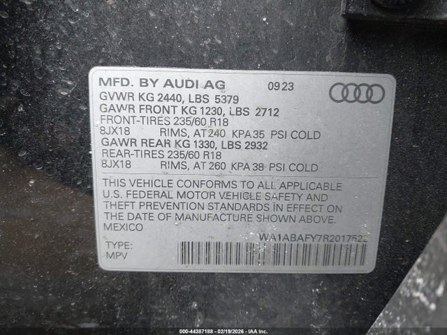 Продажа на аукционе авто 2024 Audi Q5 Premium 40 Tfsi Quattro S Tronic, vin: WA1ABAFY7R2017522, номер лота: 44387188
