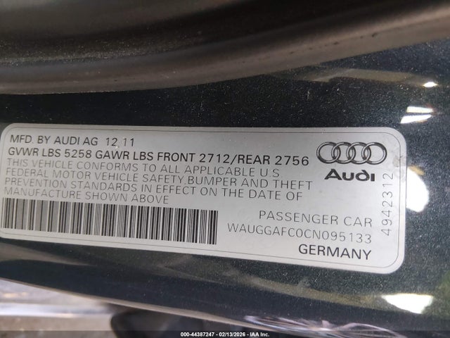 2012 AUDI A6 WAUGGAFC0CN095133 Photo 8
