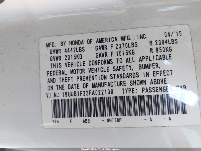 2015 ACURA TLX 19UUB1F33FA022100 Photo 8