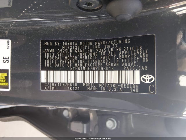 Toyota COROLLA LE 2024 5YFB4MDE9RP093016 Image 9