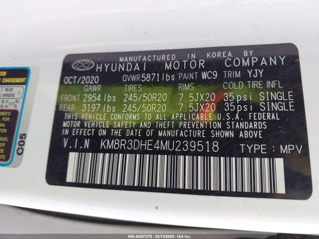 2021 HYUNDAI PALISADE KM8R3DHE4MU239518 Photo 8