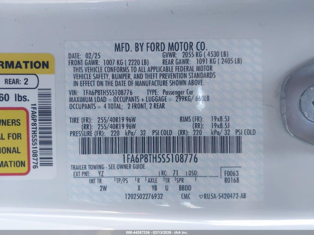 Ford Mustang Ecoboost Fastback 2025 1FA6P8TH5S5108776 Image 9
