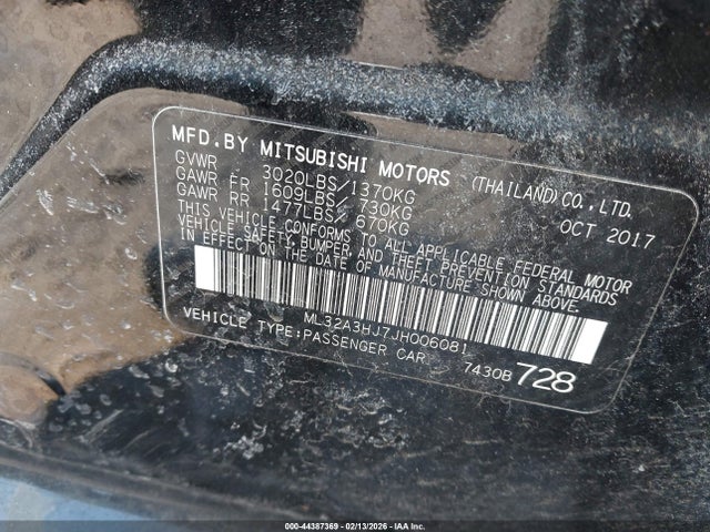 2018 MITSUBISHI MIRAGE ML32A3HJ7JH006081 Photo 8