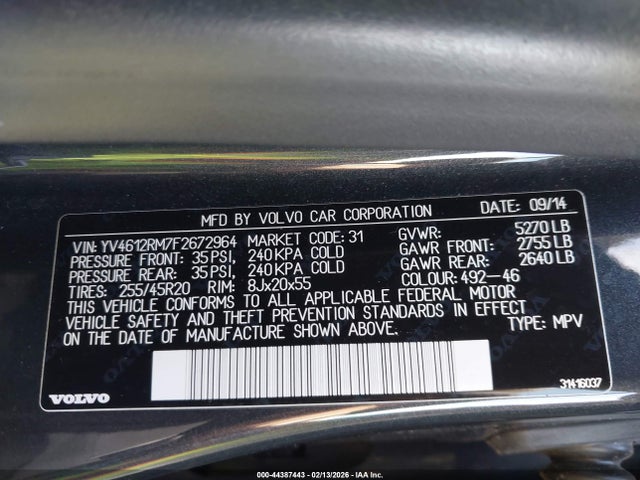 2015 VOLVO XC60 YV4612RM7F2672964 Photo 8