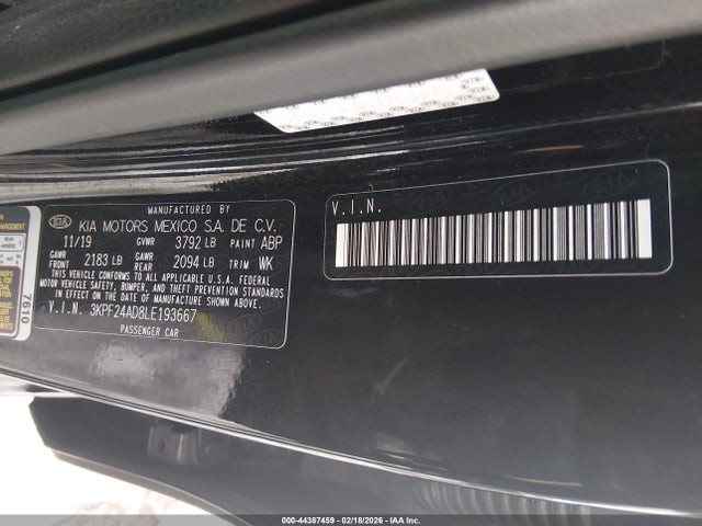 Продаж на аукціоні авто 2020 Kia Forte Lxs, vin: 3KPF24AD8LE193667, номер лоту: 44387459