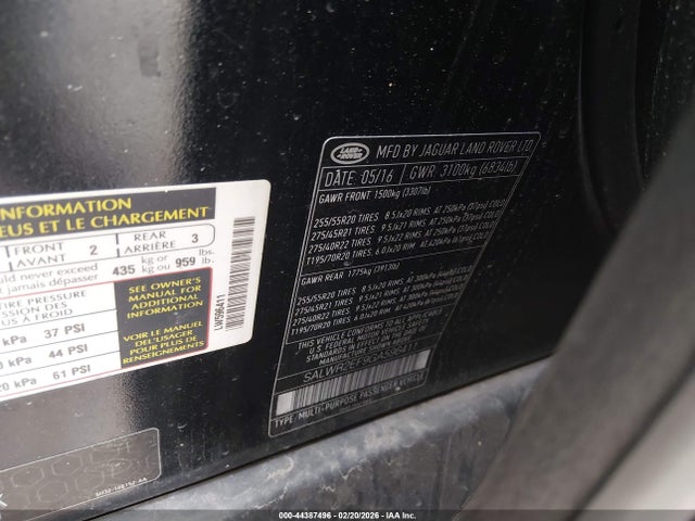 2016 LAND ROVER RANGE ROVER SPORT SALWR2EF9GA596411 Photo 8