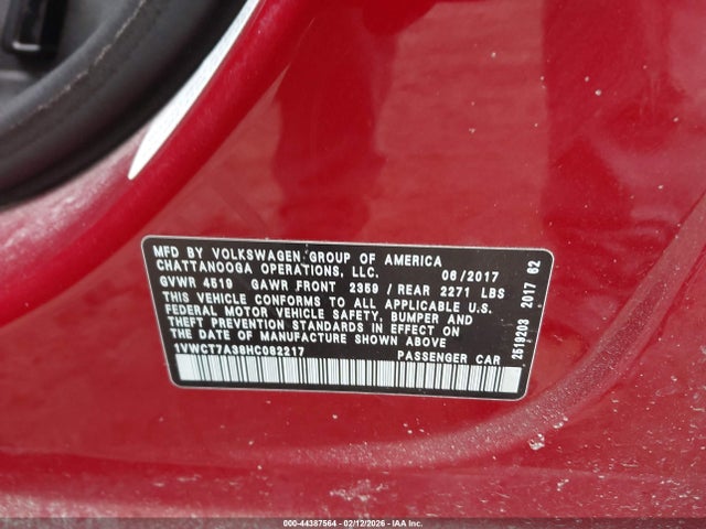 2017 VOLKSWAGEN PASSAT 1VWCT7A38HC082217 Photo 8