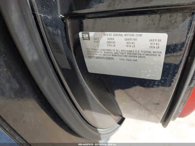 2007 CHEVROLET CORVETTE 1G1YY36U375123675 Photo 8