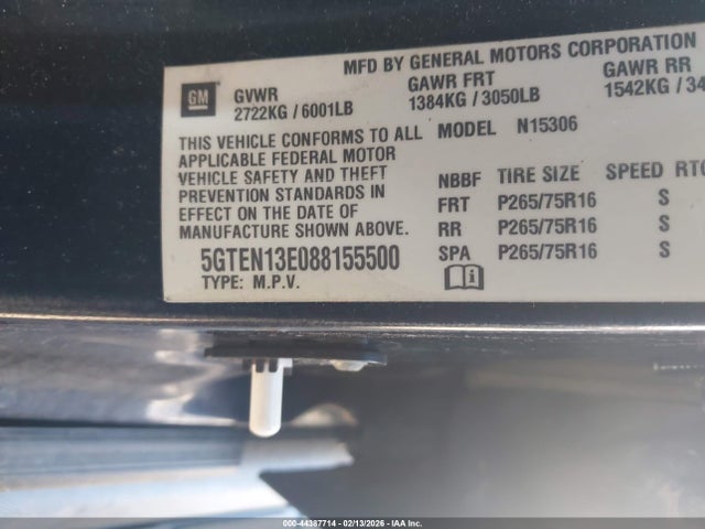 2008 HUMMER H3 SUV 5GTEN13E088155500 Photo 8