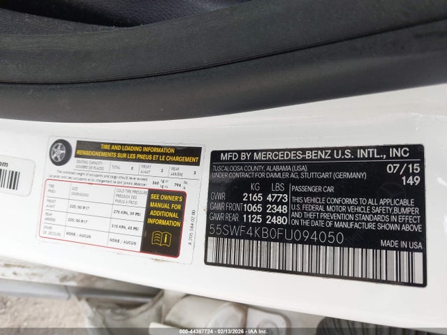 Mercedes-Benz C 300 4matic 2015 55SWF4KB0FU094050 Image 9