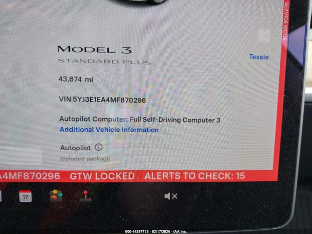 Aukcja sprzedaży 2021 Tesla Model 3 Standard Range Plus Rear-wheel Drive, vin: 5YJ3E1EA4MF870296, numer aukcji: 44387738