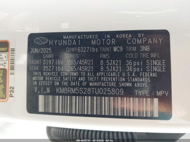 Hyundai Palisade Calligraphy 2026 KM8RM5S28TU025809 Image 9