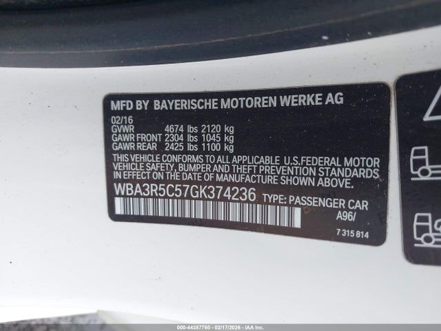 2016 BMW 435I WBA3R5C57GK374236 Photo 8