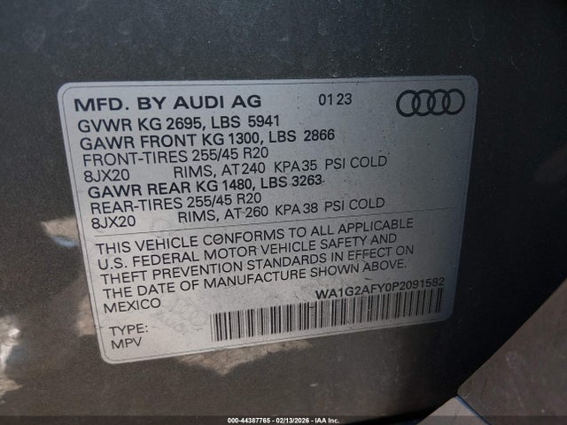2023 AUDI Q5 WA1G2AFY0P2091582 Photo 8