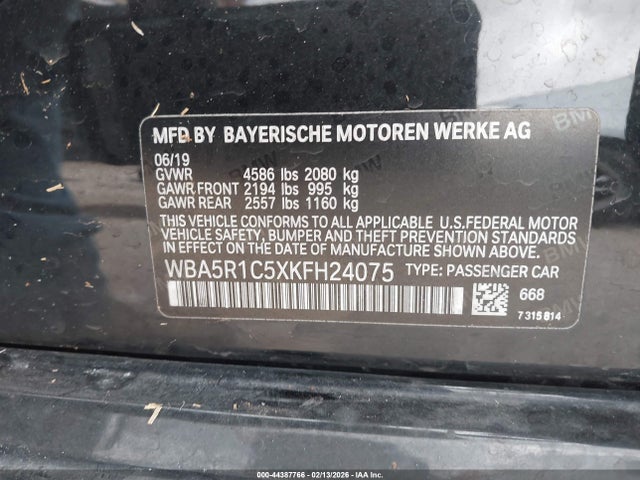 Продаж на аукціоні авто 2019 Bmw 330i, vin: WBA5R1C5XKFH24075, номер лоту: 44387766