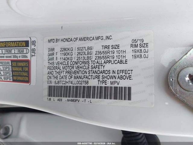 Продажа на аукционе авто 2020 Acura Rdx Advance Package, vin: 5J8TC2H74LL002758, номер лота: 44387790