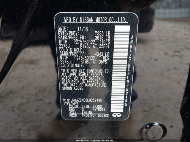 2020 INFINITI QX80 JN8AZ2NE8L9252495 Photo 8