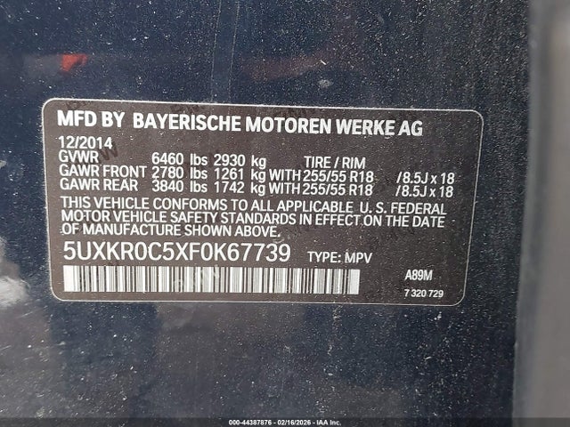 5UXKR0C5XF0K67739 BMW X5 Xdrive35i