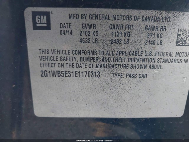 2G1WB5E31E1170313 Chevrolet Impala Limited Lt