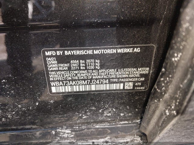 2021 BMW 228I GRAN COUPE WBA73AK08M7J24794 Photo 8