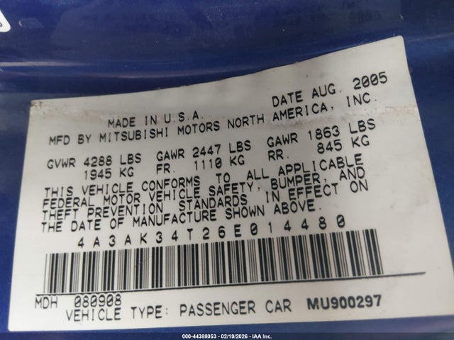 2006 MITSUBISHI ECLIPSE 4A3AK34T26E014480 Photo 8
