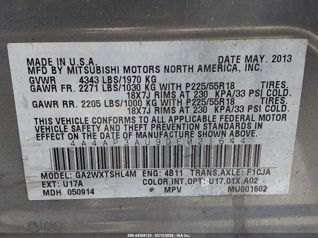 2013 MITSUBISHI OUTLANDER SPORT 4A4AP3AU9DE021644 Photo 8