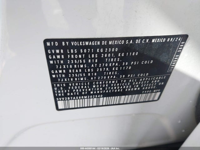 2024 VOLKSWAGEN TIGUAN 3VV2B7AX6RM202540 Photo 8