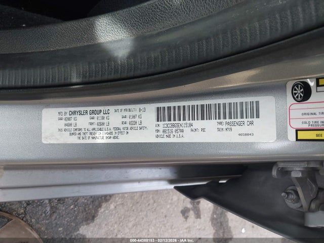 Продажа на аукционе авто 2014 Chrysler 200 Touring, vin: 1C3CCBBG5EN115184, номер лота: 44388153
