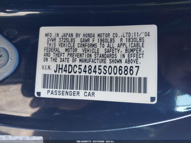 2005 ACURA RSX JH4DC54845S006867 Photo 8