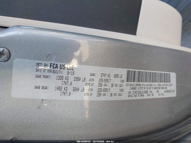 Продаж на аукціоні авто 2020 Chrysler Pacifica Touring L, vin: 2C4RC1BG2LR106085, номер лоту: 44388181