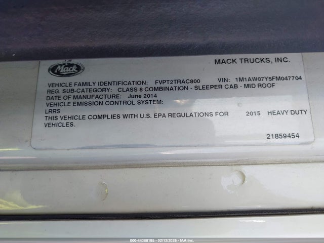 1M1AW07Y5FM047704 Mack 600 Cxu600