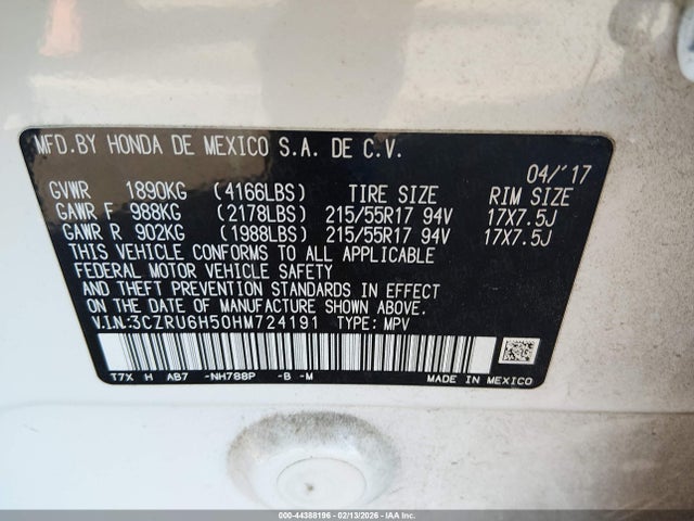 2017 HONDA HR-V 3CZRU6H50HM724191 Photo 8