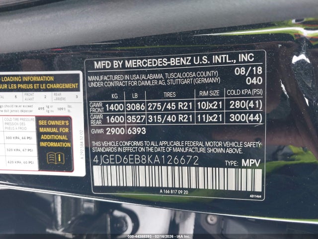 2019 MERCEDES-BENZ AMG GLE 43 COUPE 4JGED6EB8KA126672 Photo 8