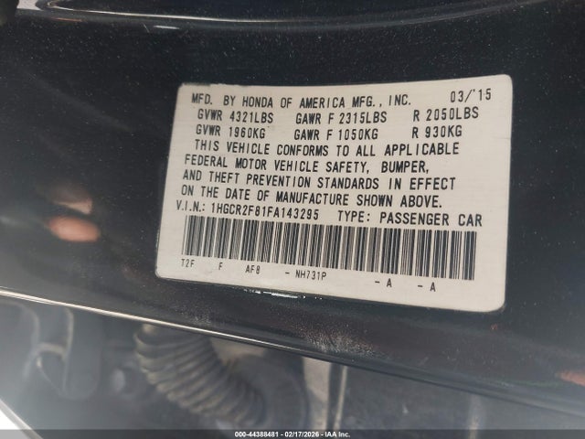 Honda Accord Ex-l 2015 1HGCR2F81FA143295 Image 9
